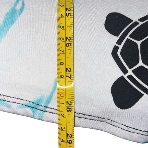 Pretty Woman White Black Sea Turtle Print Asymmetric Hem T-shirt Ladies Large - Picture 9 of 9